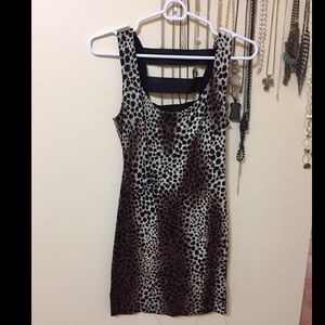 Charlotte Russe Body con cheetah black print dress
